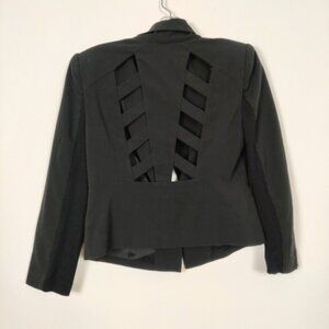 BCBGMaxAzria Women's Cutout Blazer Jacket Black Size Small Whimsical Whimsigoth